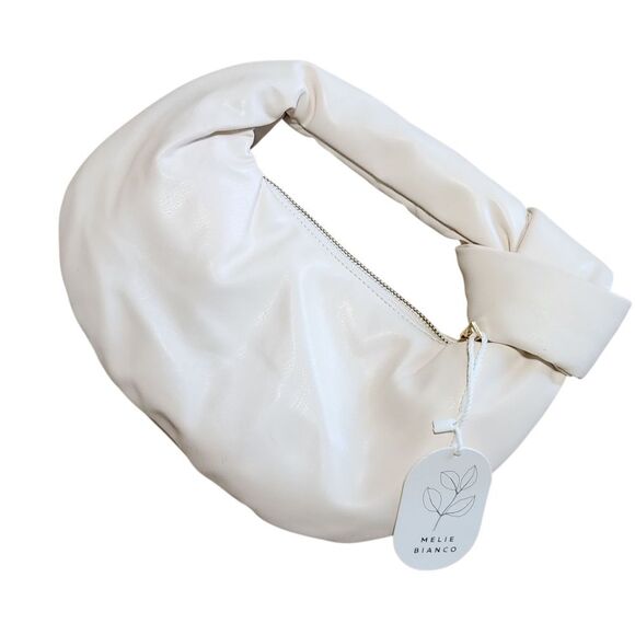 Melie Bianco Alexandra Top Handle Bag in Cream Vegan Leather Handbag Purse New - Picture 1 of 9